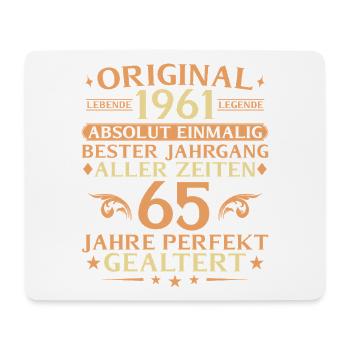 65 years perfectly aged vintage 1961 - Mouse Pad (horizontal) - white - Front