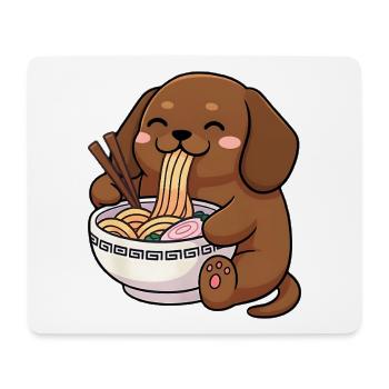 Japanese Ramen Dachshund Noodle Bowl Anime Otaku - Mouse Pad (horizontal) - white - Front