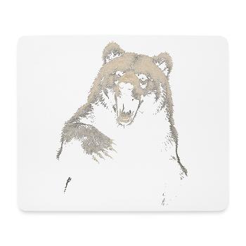Grizzly Bear Randonnée Camping Ours brun vintage - Tapis de souris (format paysage) - blanc - Devant