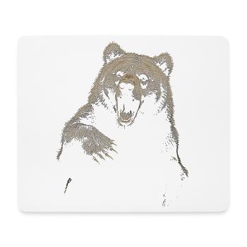 Grizzly Bear Randonnée Camping Ours brun vintage - Tapis de souris (format paysage) - blanc - Devant