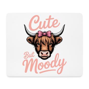 Highland Cattle Sayings Moody Funny Gift - Mouse Pad (horizontal) - white - Front
