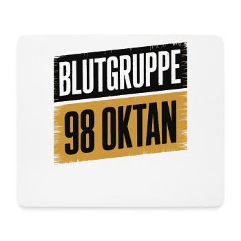 Blutgruppe 98 Oktan - Benzin Design - Mousepad (Querformat) - Weiß - Vorne
