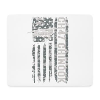 Hélicoptère CH47 Chinook sous drapeau américain - Tapis de souris (format paysage) - blanc - Devant