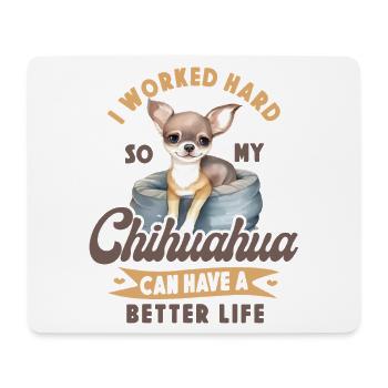 Chihuahua Chihuahueño I Work Hard - Mouse Pad (horizontal) - white - Front