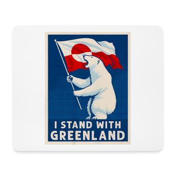 I Stand with Greenland Flag Bear Greenlanders  - Mousepad (Querformat) - Weiß - Vorne