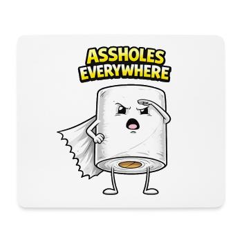 Assholes Everywhere Comic Design - Mousepad (Querformat) - Weiß - Vorne