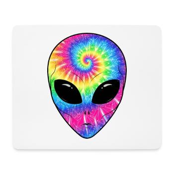 Psychedelisches Batik-Alien-Gesicht - Mousepad (Querformat) - Weiß - Vorne