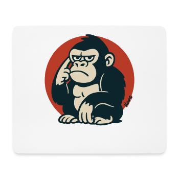 Pensive Monkey in Retro Style - Mouse Pad (horizontal) - white - Front