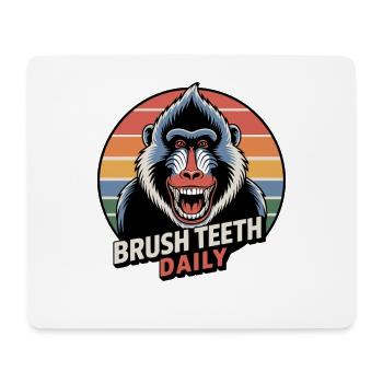 Brossage quotidien des dents Mandrill Monkey - Tapis de souris (format paysage) - blanc - Devant