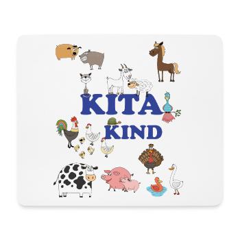 Kita Kind Tierfreunde bunte Tierwelt - Mousepad (Querformat) - Weiß - Vorne