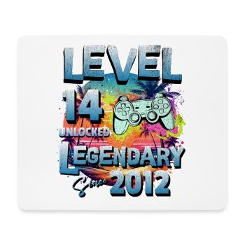 Level 14 years Unlocked since 2012 Birthday - Mouse Pad (horizontal) - white - Front