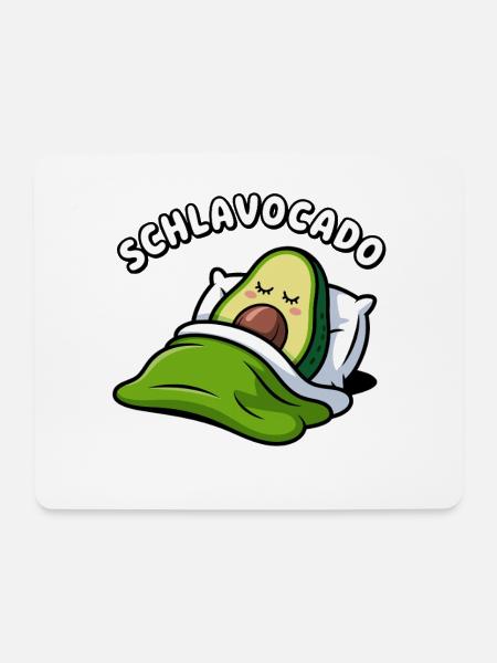 Schlavocado Kawaii Avocado Schlafen Wortspiel - Mousepad (Querformat) - Weiß