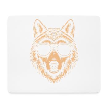 Sommerwolf mit Sonnenbrille - Mousepad (Querformat) - Weiß - Vorne