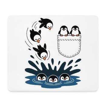 Penguin Jump Into The Water Pocket Design - Mouse Pad (horizontal) - white - Front