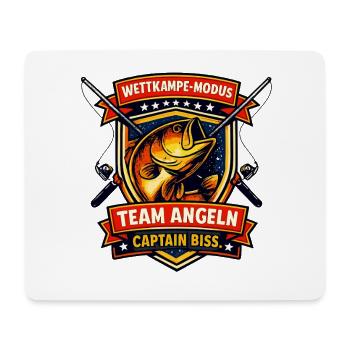 Team Angeln: Captain Biss Wettkampfmodus - Mousepad (Querformat) - Weiß - Vorne