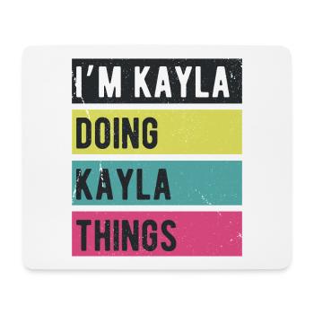 Ich bin Kayla und mache Kayla-Dinge Retrofarben - Mousepad (Querformat) - Weiß - Vorne