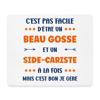 Beau Gosse et Sidecariste Je Gere - Tapis de souris (format paysage) - blanc - Devant