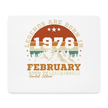 Februar 1978 Vintage-Retro-Geburtstagsgeschenk - Mousepad (Querformat) - Weiß - Vorne