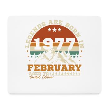 Février 1977 Vintage Retro Cadeau d'anniversaire - Tapis de souris (format paysage) - blanc - Devant