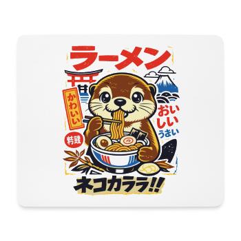 Loutre de Kawaii | Ramen | Soupe de nouilles | Restauration rapide - Tapis de souris (format paysage) - blanc - Devant