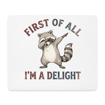 Waschbär, Lustiges Waschbär - Mousepad (Querformat) - Weiß - Vorne