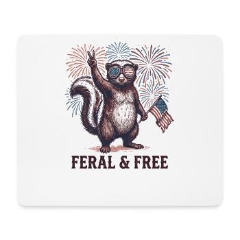 Wildes und freies Eichhörnchen – Lustiges patrioti - Mousepad (Querformat) - Weiß - Vorne