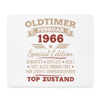 60. Geburtstag Mann Vintage 1966 Februar  - Mousepad (Querformat) - Weiß - Vorne