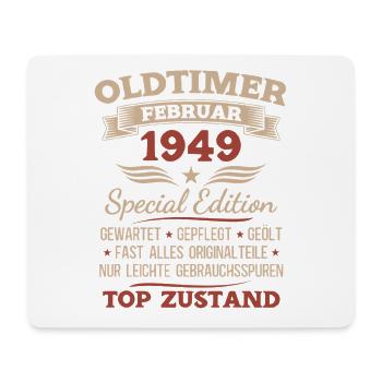 77e anniversaire Homme Année 1949 Février 1949 - Tapis de souris (format paysage) - blanc - Devant