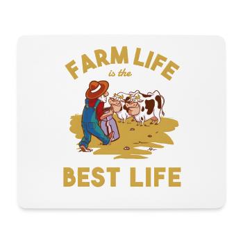 La vie à la ferme est la meilleure vie – Design drôle de fermier - Tapis de souris (format paysage) - blanc - Devant
