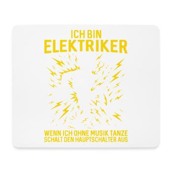 Ich bin Elektriker Skelett Tanz - Mousepad (Querformat) - Weiß - Vorne
