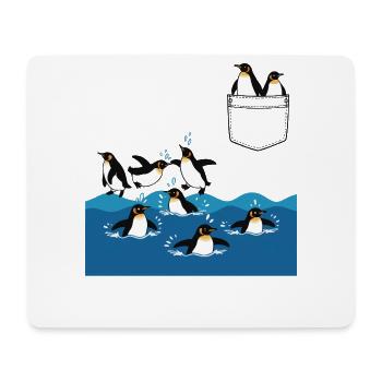 Penguin Jump Into The Water Pocket Design - Mouse Pad (horizontal) - white - Front
