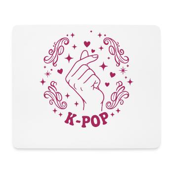 K-Pop Finger Herz Koreanische Musik Niedliche K-Pop Liebe - Mousepad (Querformat) - Weiß - Vorne