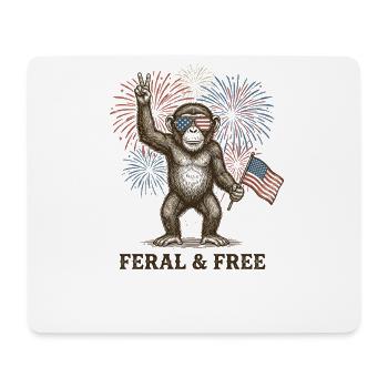 Wilder und freier Affe – Lustige patriotische Bild - Mousepad (Querformat) - Weiß - Vorne