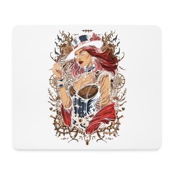 Steam Punk Beautiful Women Steampunk - Mouse Pad (horizontal) - white - Front
