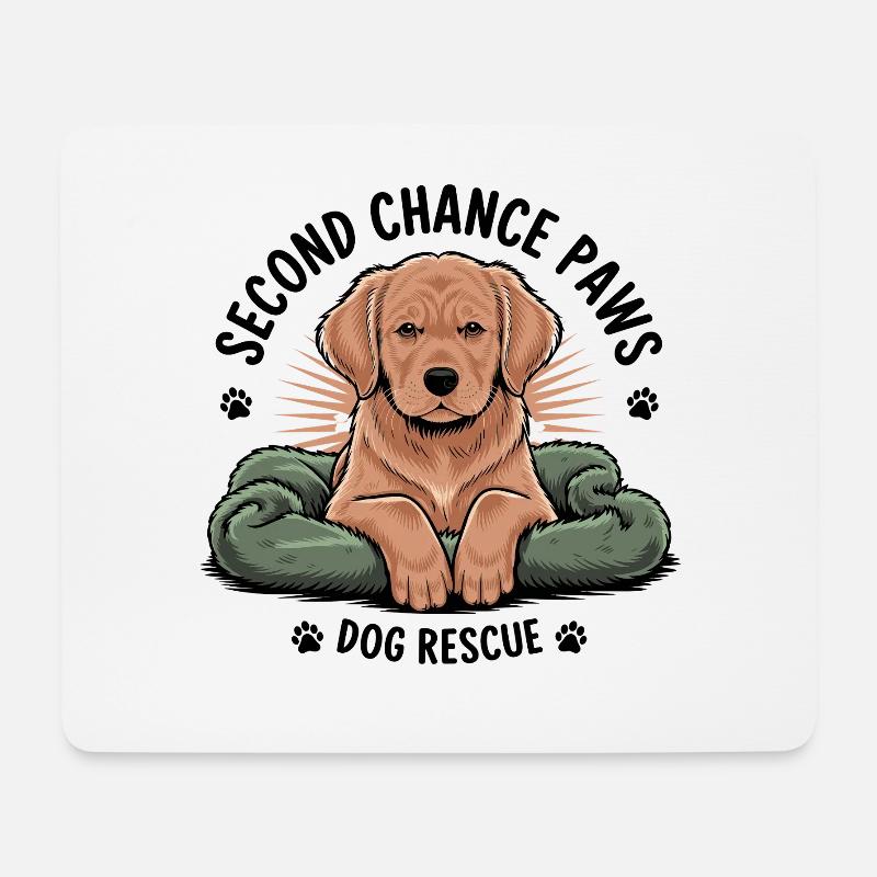 Second Chance Paws Hund Rettung - Mousepad (Querformat) - Weiß