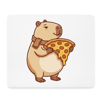 Pizza Capybara with melty cheese - Mouse Pad (horizontal) - white - Front