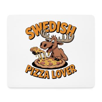 Swedish Pizza Lover Funny Moose with Pizza for - Mouse Pad (horizontal) - white - Front