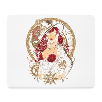 Steam Punk Beautiful Women Steampunk - Mouse Pad (horizontal) - white - Front