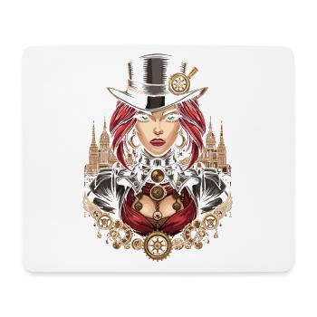 Steam Punk Beautiful Women Steampunk - Mouse Pad (horizontal) - white - Front
