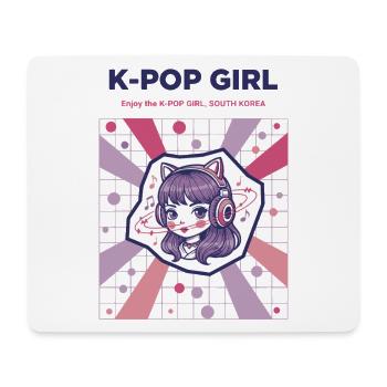 Fille K-Pop Profite de la Fille K-Pop Corée du Sud Coréenne - Tapis de souris (format paysage) - blanc - Devant