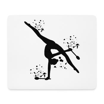 Gymnast With Clubs Rhythmic Gymnastics - Mouse Pad (horizontal) - white - Front