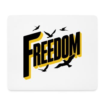 Freedom Bold Typography with Birds - Mouse Pad (horizontal) - white - Front