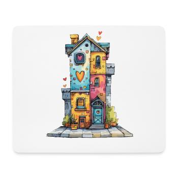 Heart House in Watercolors - Mouse Pad (horizontal) - white - Front