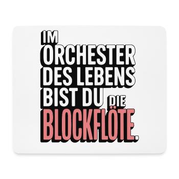 Orchester des Lebens Blockflöte Design - Mousepad (Querformat) - Weiß - Vorne