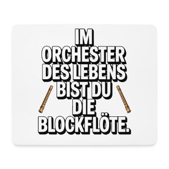 Orchester des Lebens Blockflöte Design - Mousepad (Querformat) - Weiß - Vorne