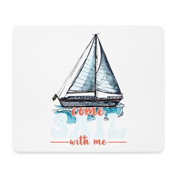 Viens naviguer avec moi, capitaine de voile - Tapis de souris (format paysage) - blanc - Devant