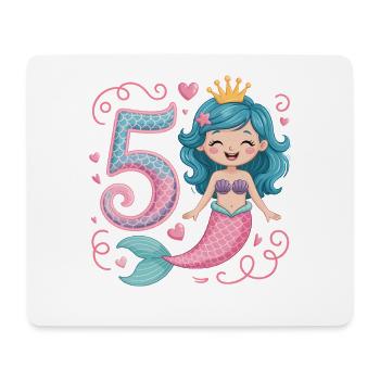 5e anniversaire de la Sirène 5 ans - Tapis de souris (format paysage) - blanc - Devant