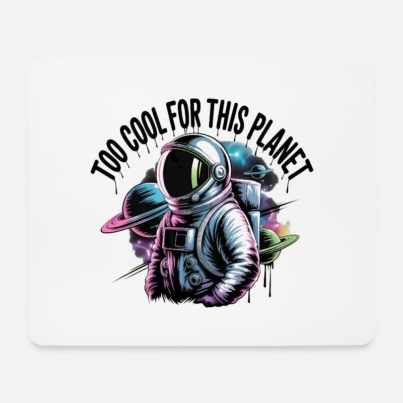 Astronaut - Mousepad (Querformat) - Weiß