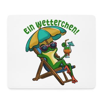Sommerfrosch im Strandstuhl - Mousepad (Querformat) - Weiß - Vorne