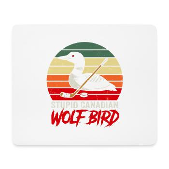 Design rétro de l’oiseau de hockey Sunset Loon - Tapis de souris (format paysage) - blanc - Devant